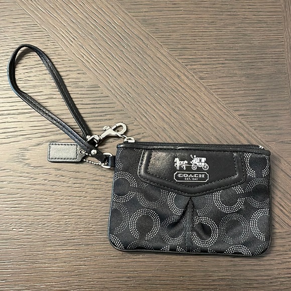 Black COACH wristlet - Picture 1 of 2